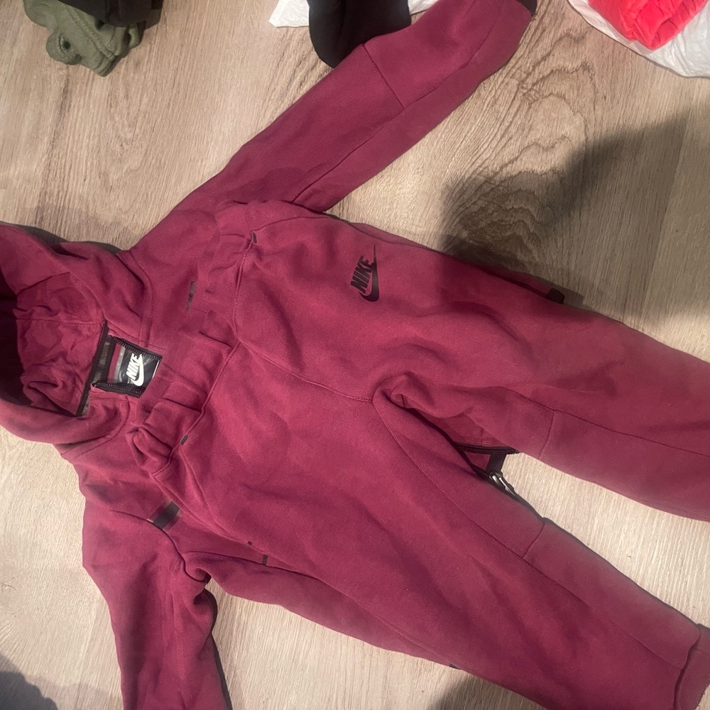 Nike Tech Burgundy Hooded Suit